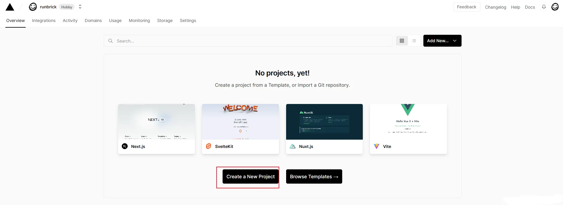 Create a New Project